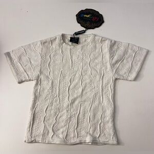 Vintage 90s Bergati Kids Sweater 3D Textured Knit Coogi Style cream y2k 2t